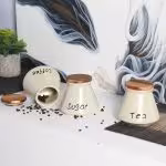 Hũ Gốm Sứ Đựng Thực Phẩm LILY (Coffee - Tea - Sugar)