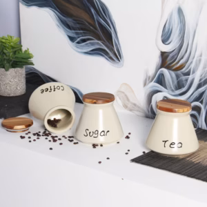 Hũ Gốm Sứ Đựng Thực Phẩm LILY (Coffee - Tea - Sugar)