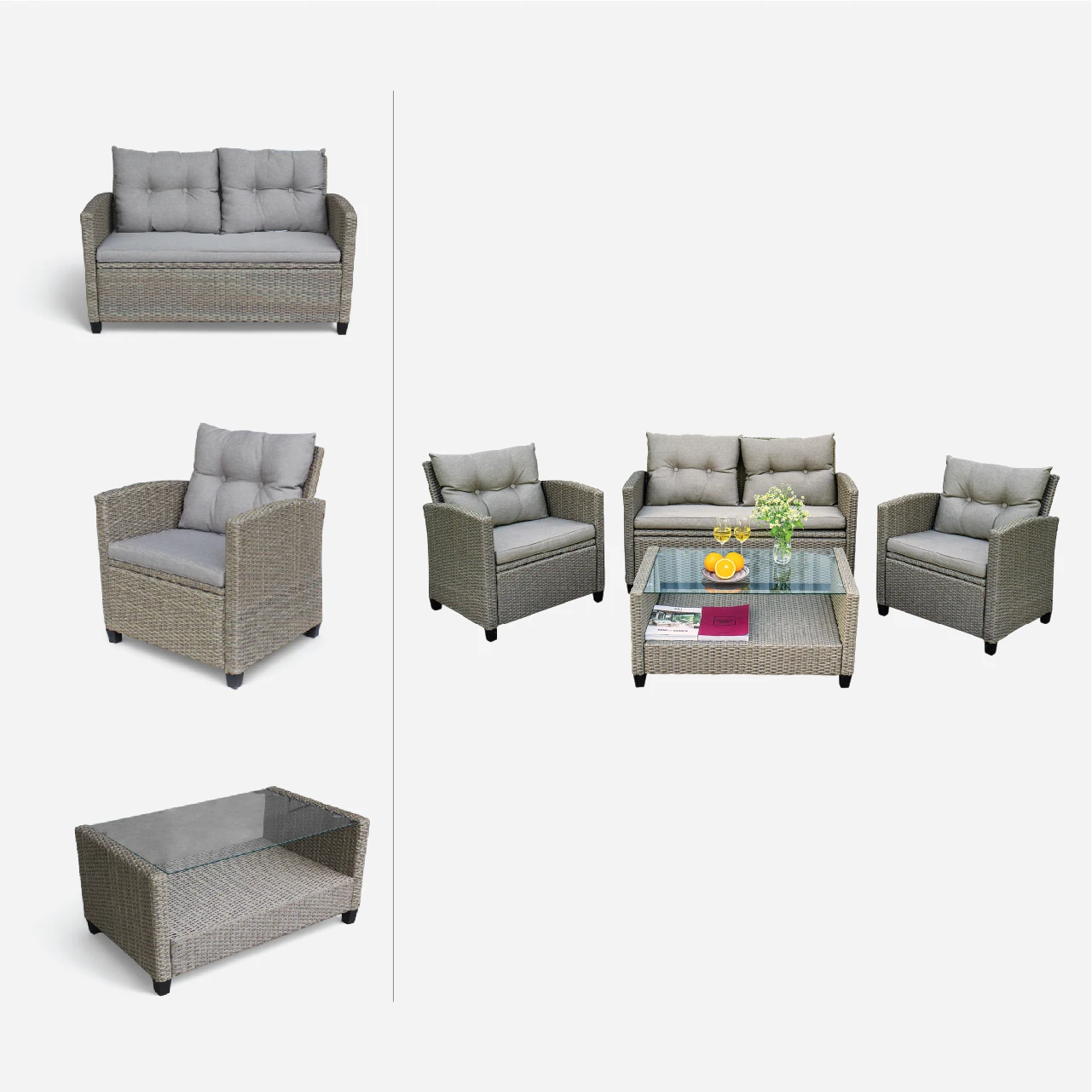 Bộ Sofa Mây Nhựa Versailles