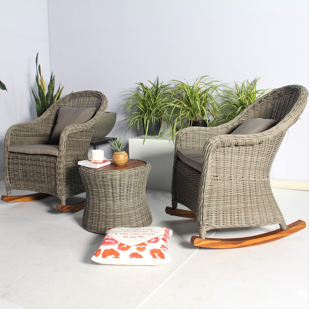 Bộ Bàn Ghế Bập Bênh Mây Nhựa Costa