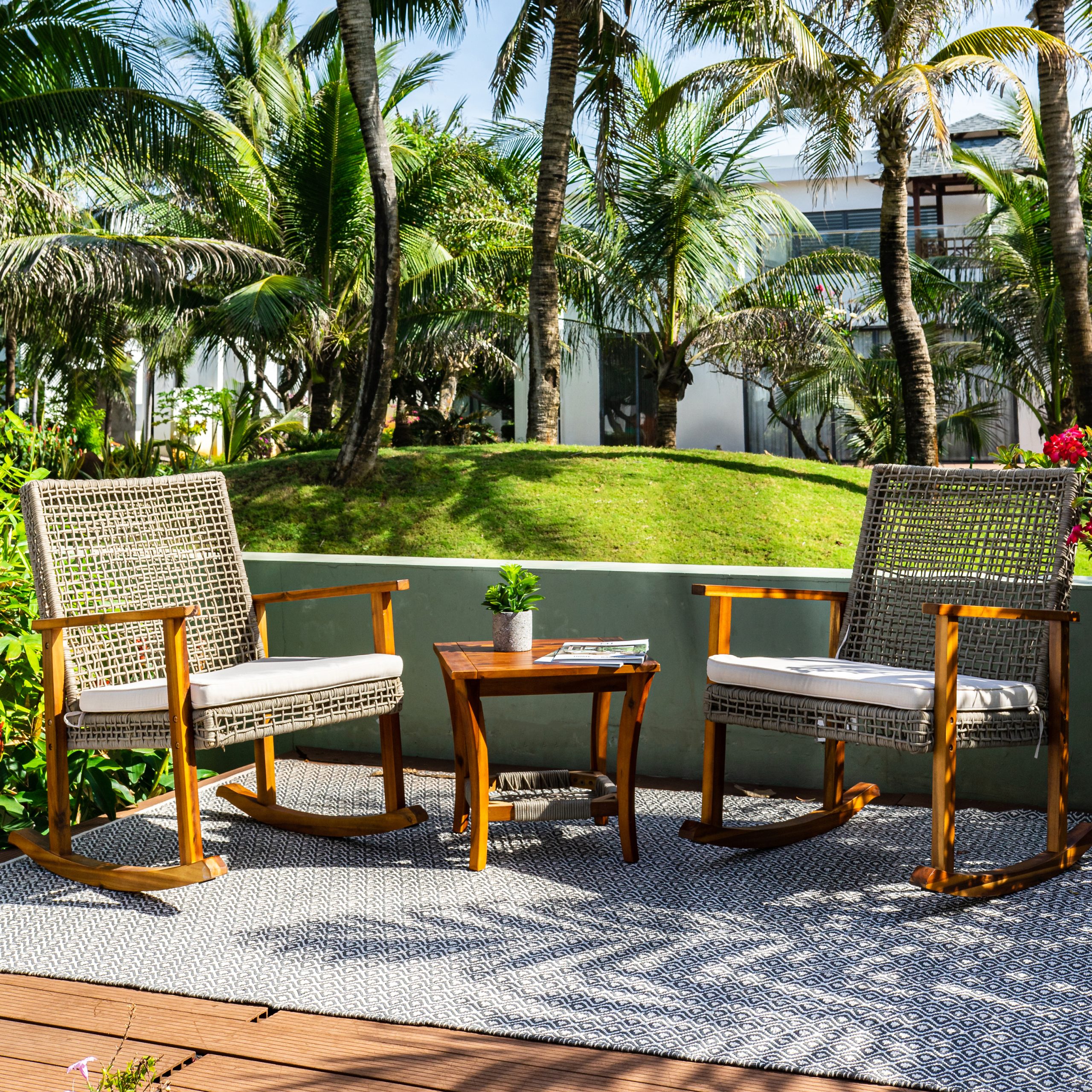 Bộ Bàn Ghế Bập Bênh Dây Rope Arched