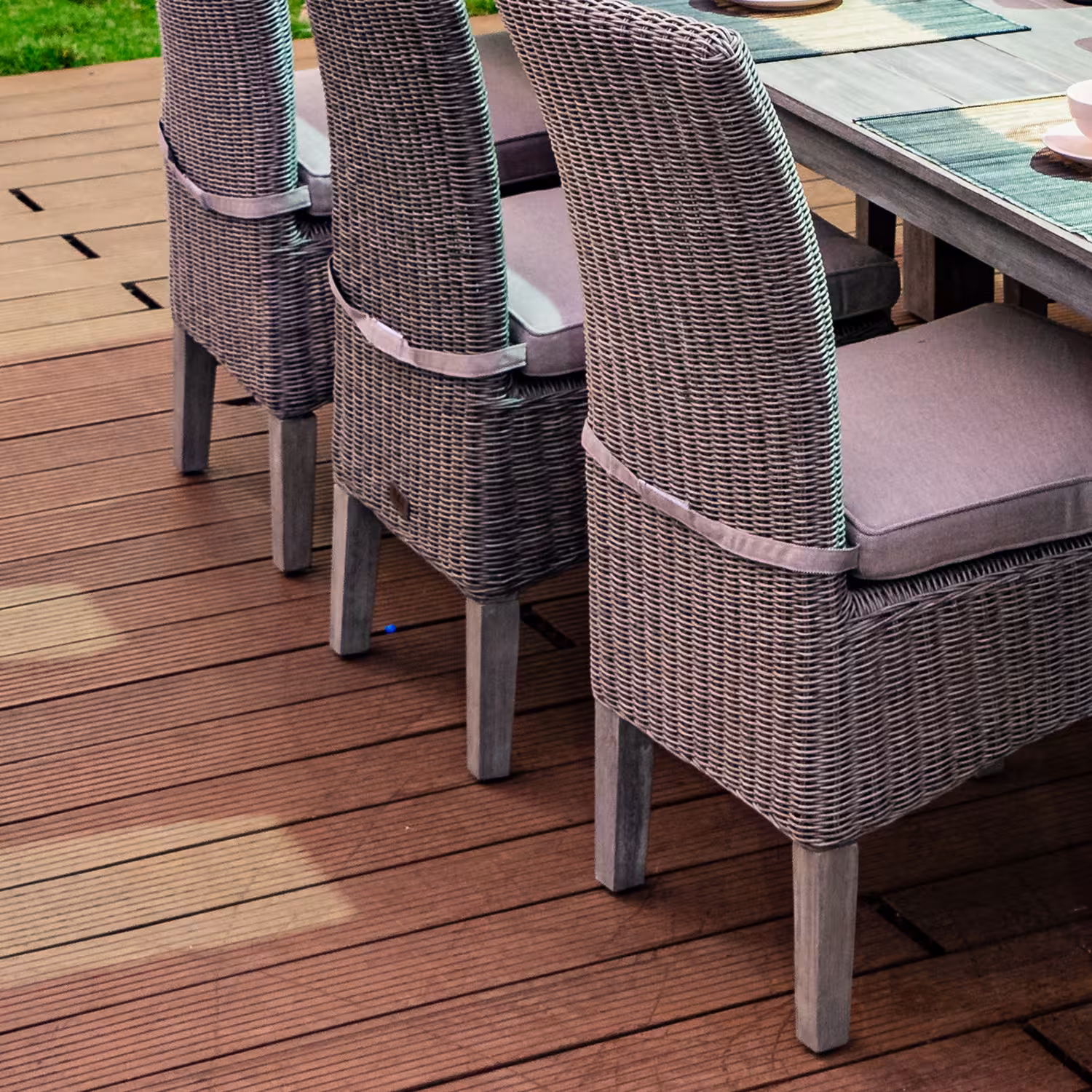 Bộ Bàn Ăn Ngoài Trời 6 Ghế – Gỗ Keo & Mây Nhựa Cao Cấp từ M4H