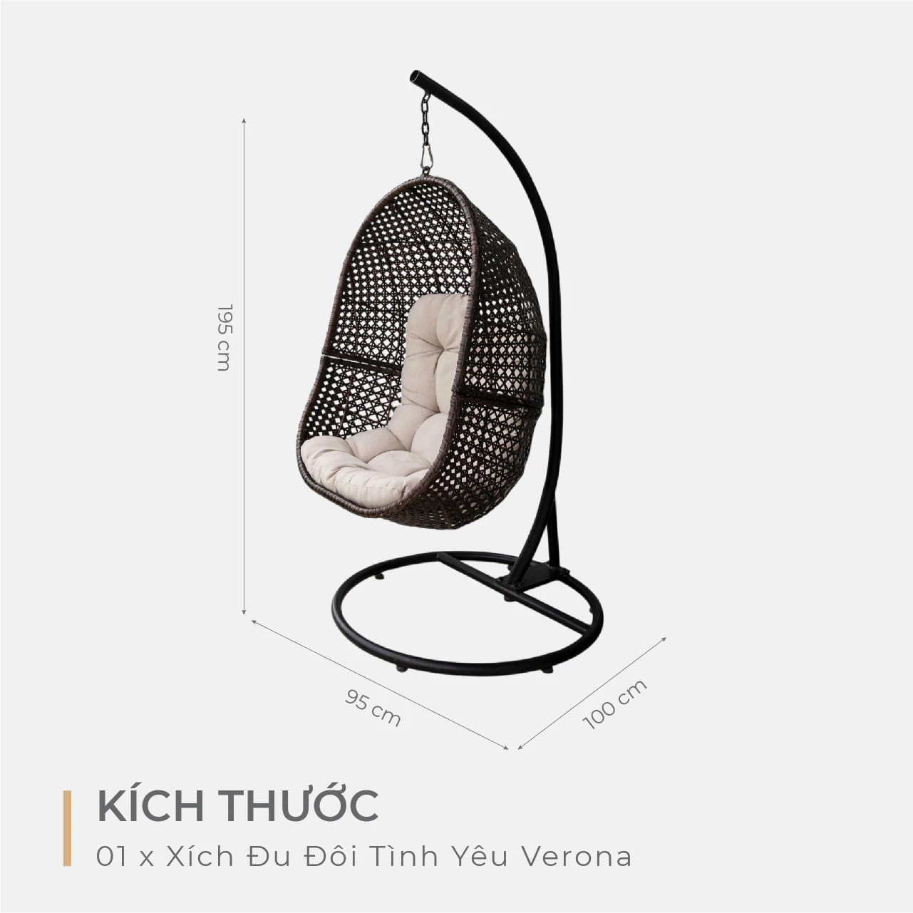 Xích Đu Đơn Chester Single – Thư giãn chuẩn sang, bền vững theo năm tháng