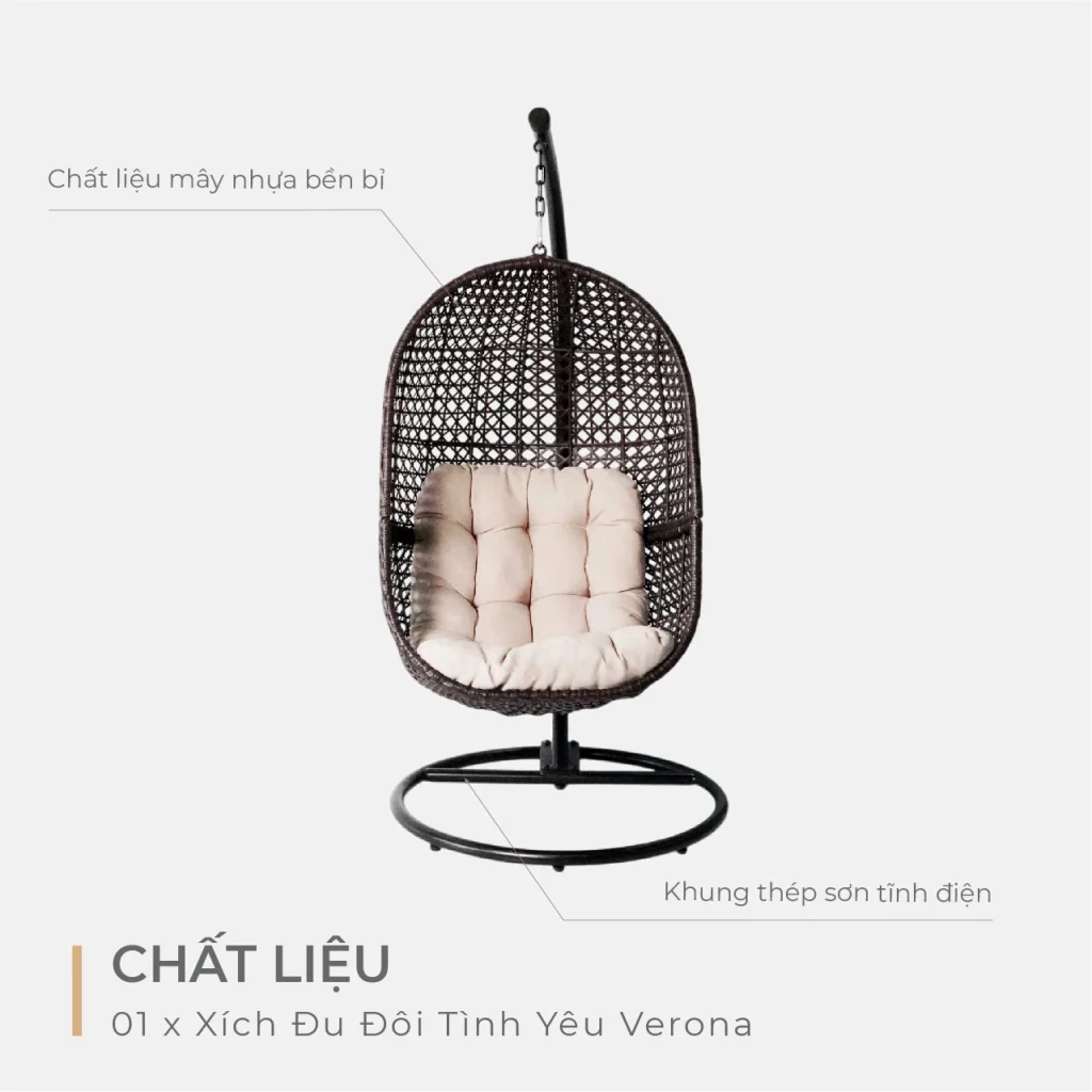 Xích Đu Đơn Chester Single – Thư giãn chuẩn sang, bền vững theo năm tháng