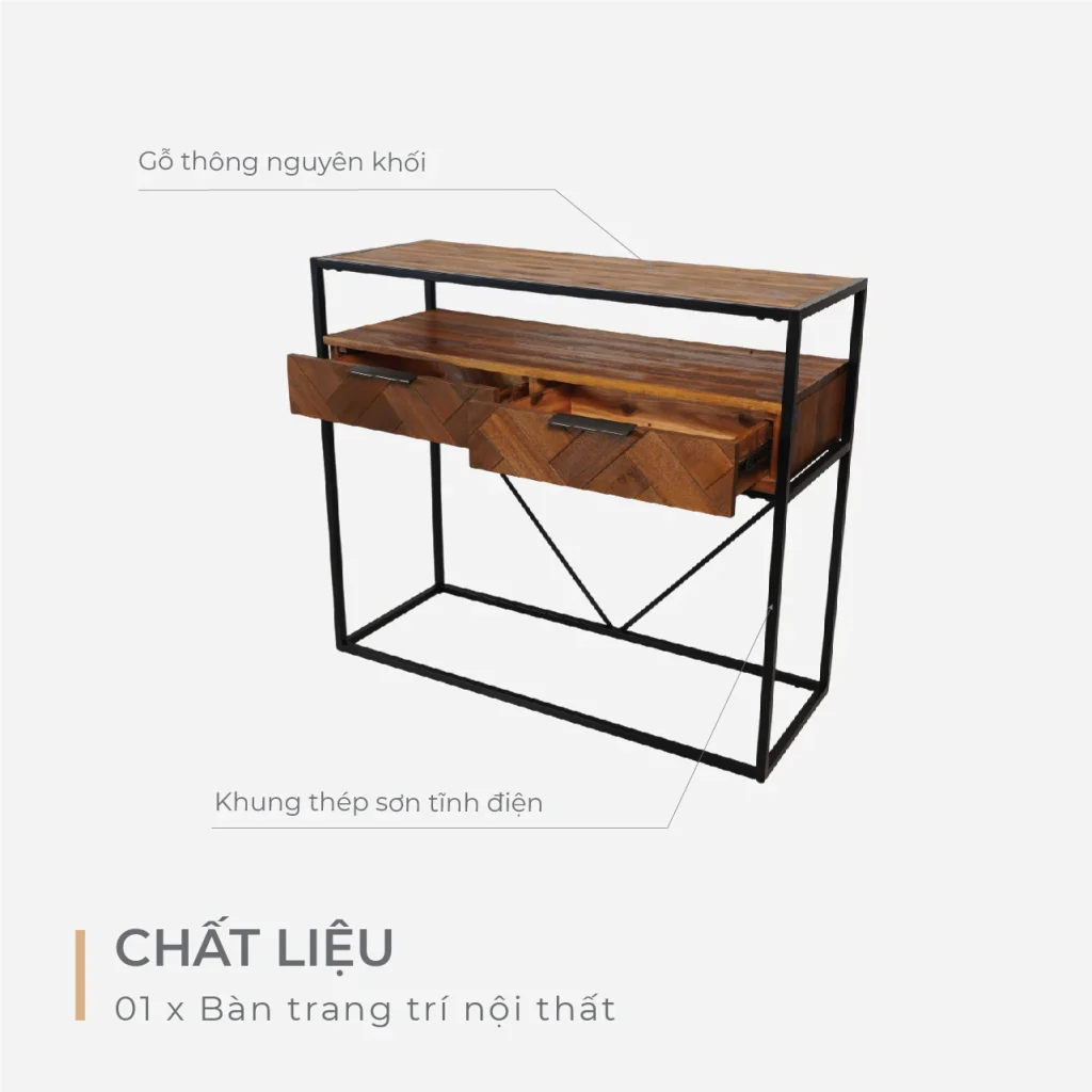 Bàn Trang Trí Nội Thất – Bàn Dựa Tường – Bàn Chân Quỳ