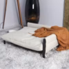 Giường Sofa Hình Chữ Nhật Cho Chó Mèo – Vải Teddy Trắng Kem