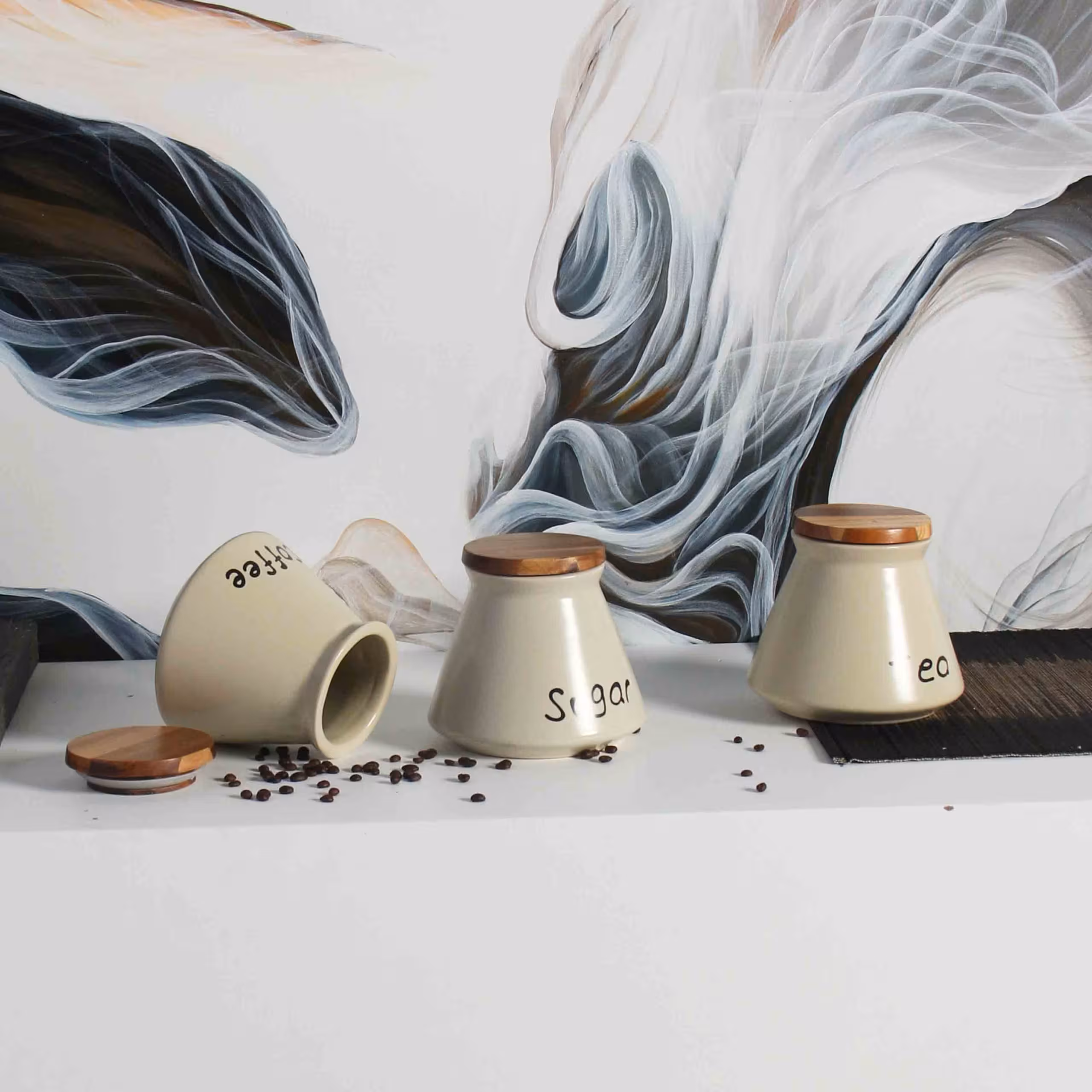 Hũ Gốm Sứ Đựng Thực Phẩm LILY (Coffee - Tea - Sugar) 14 Hũ Gốm Sứ Đựng Thực Phẩm LILY (Coffee - Tea - Sugar)