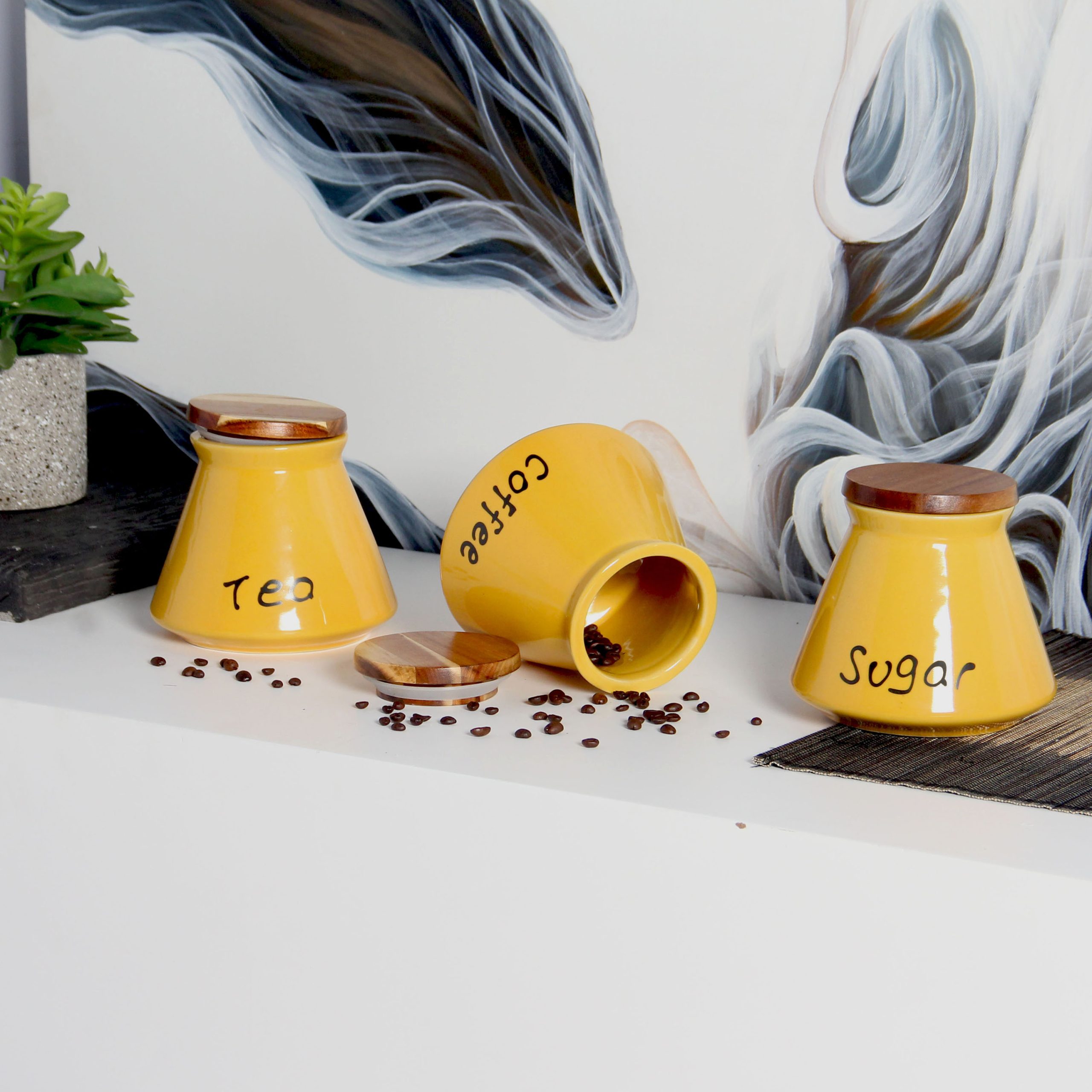 Hũ Gốm Sứ Đựng Thực Phẩm LILY (Coffee – Tea – Sugar)