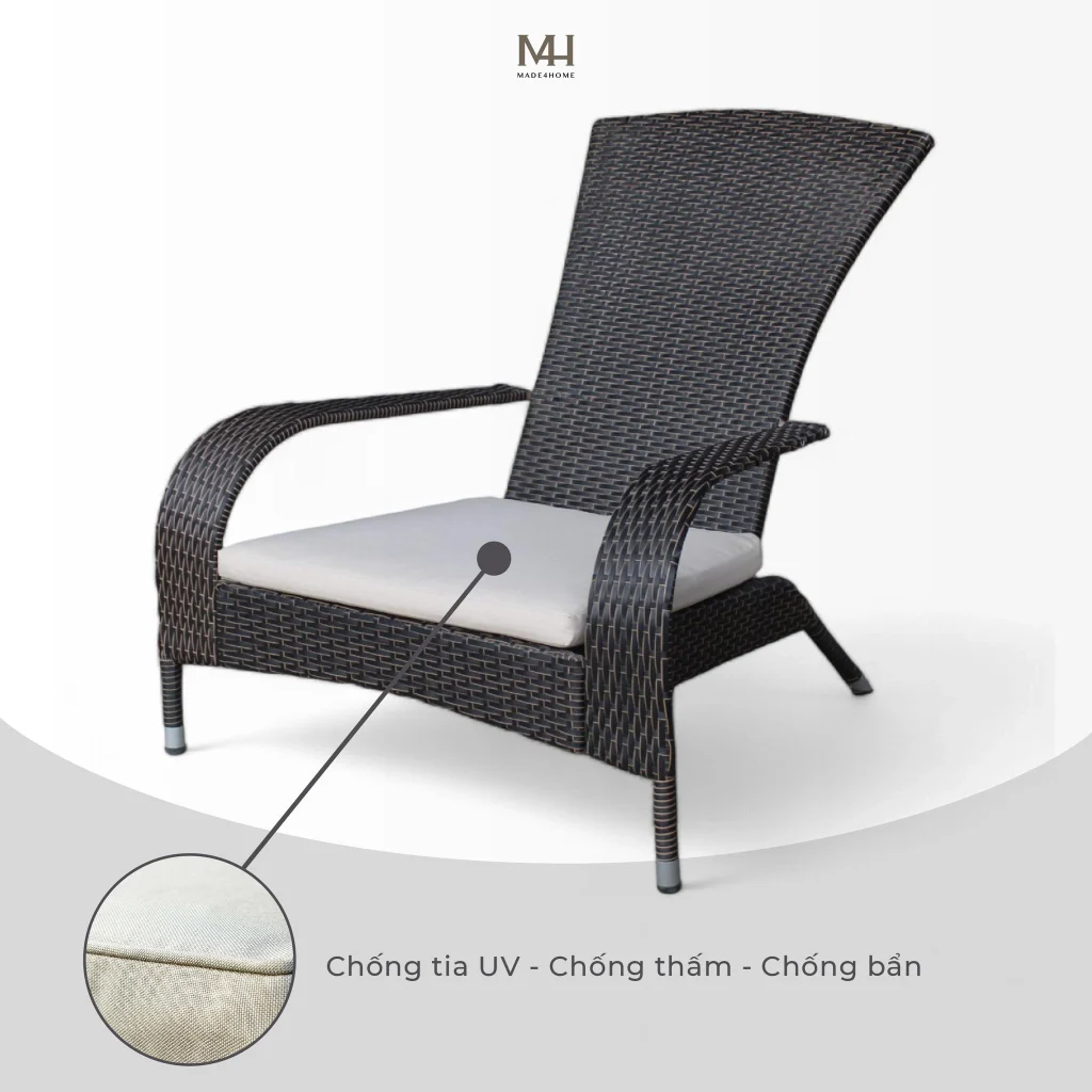Ghế Mây Nhựa Imperial – Thiết kế công thái học, khung sắt sơn tĩnh điện.
