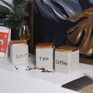 Hũ Gốm Sứ Đựng Thực Phẩm LOTUS (Coffee - Tea - Sugar)