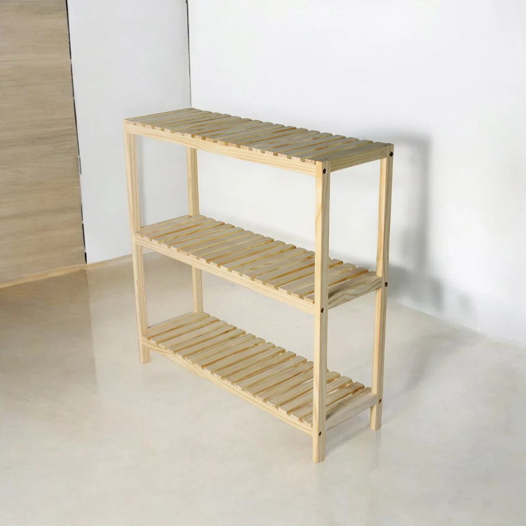 Kệ Dép Gỗ 3 Tầng Pine Lắp Ráp Made4Home