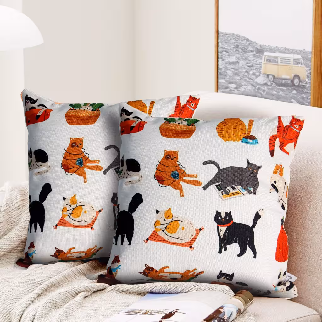Vỏ gối vải cotton Summer – Hình thú