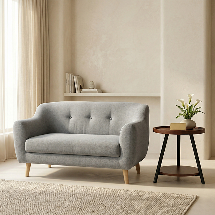 Sofa Agnes 1m4 – Ghế Sofa Nhỏ Gọn, Nệm Êm, Khung Gỗ Tự Nhiên