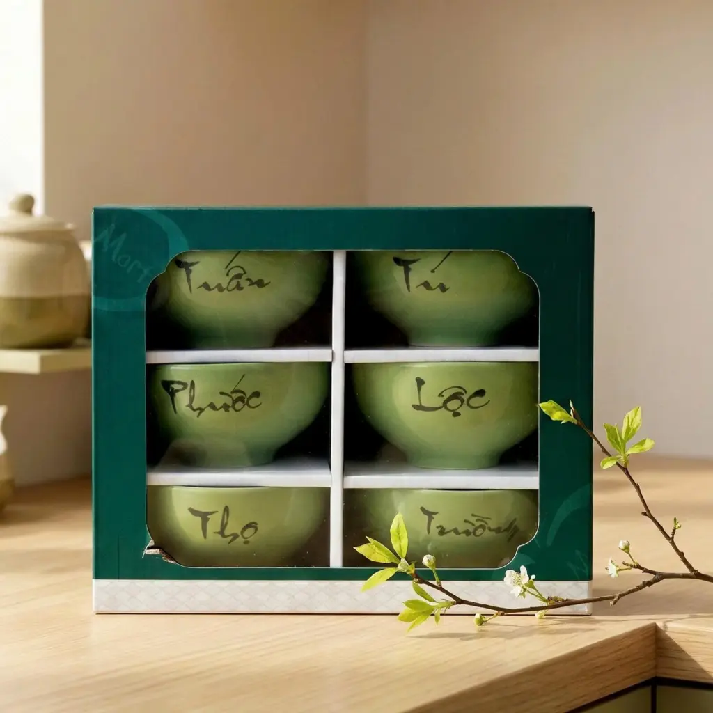 Bộ Set 6 Món Chén Khắc Tên Ý Nghĩa