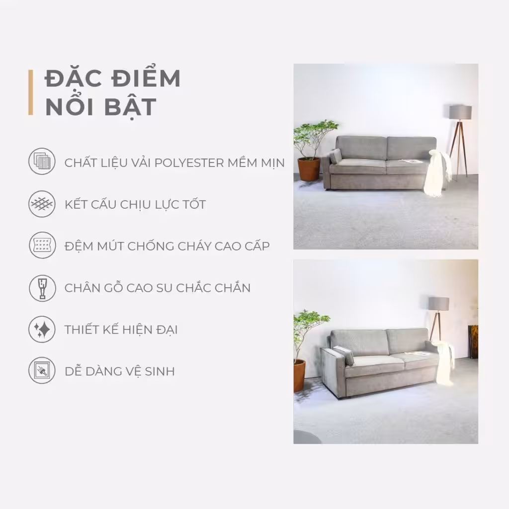 Bộ Sofa Emeril – Grey (Ghế 2)