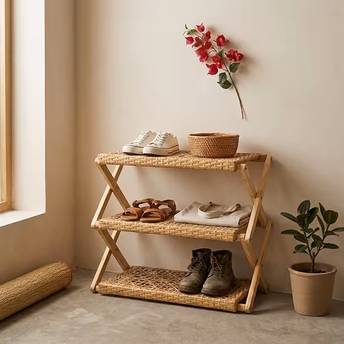 Kệ Dép Gỗ Zích Zắc 3 Tầng Pine Lắp Ráp - Vàng 1 Kệ Dép Gỗ Zích Zắc 3 Tầng Pine Lắp Ráp - Vàng