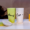 Cặp Ly sứ cao cấp Ceramic 450ml nắp sứ khắc tên (màu ngẫu nhiên)
