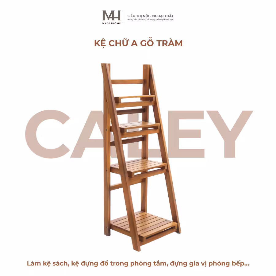 Kệ chữ A gỗ tràm Caley - màu nâu