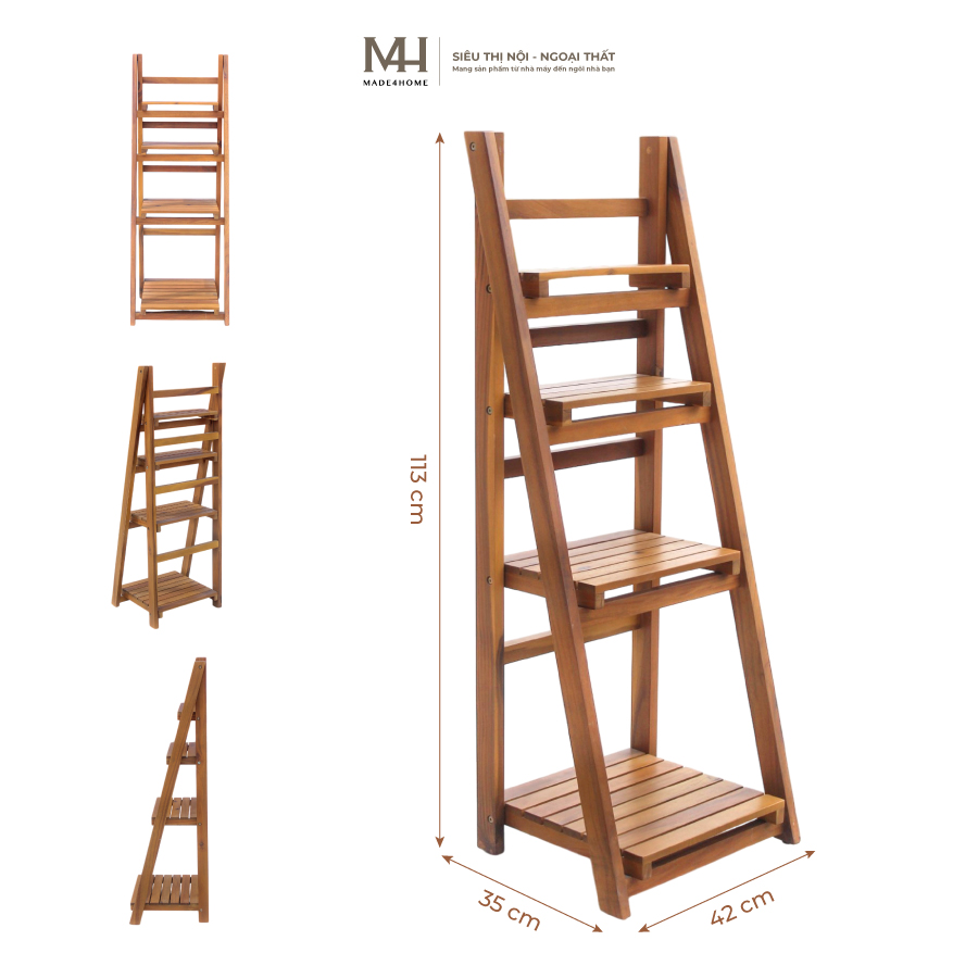Kệ chữ A gỗ tràm Caley – màu nâu