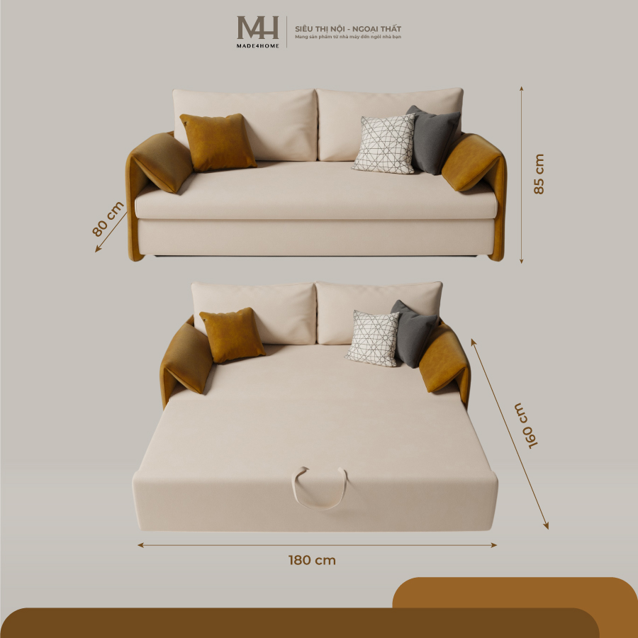 Ghế Sofa Giường Clara – Sofa 2 Trong 1 Nhỏ Gọn Đa Năng