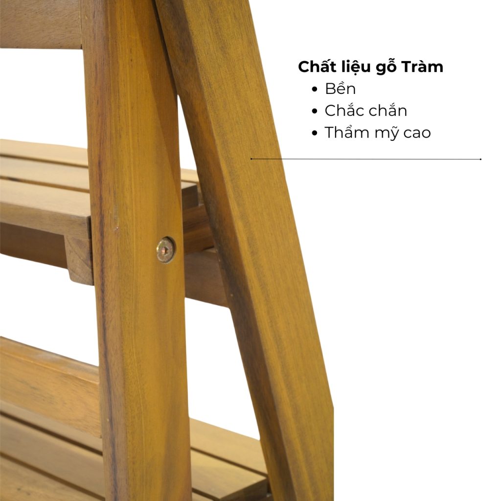Kệ chữ A gỗ tràm Caley – màu nâu