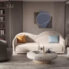 Sofa Carmencita 1m8 – Thiết Kế Uốn Lượn Nghệ Thuật, Khung Gỗ Tràm, Bọc Nhung Cao Cấp