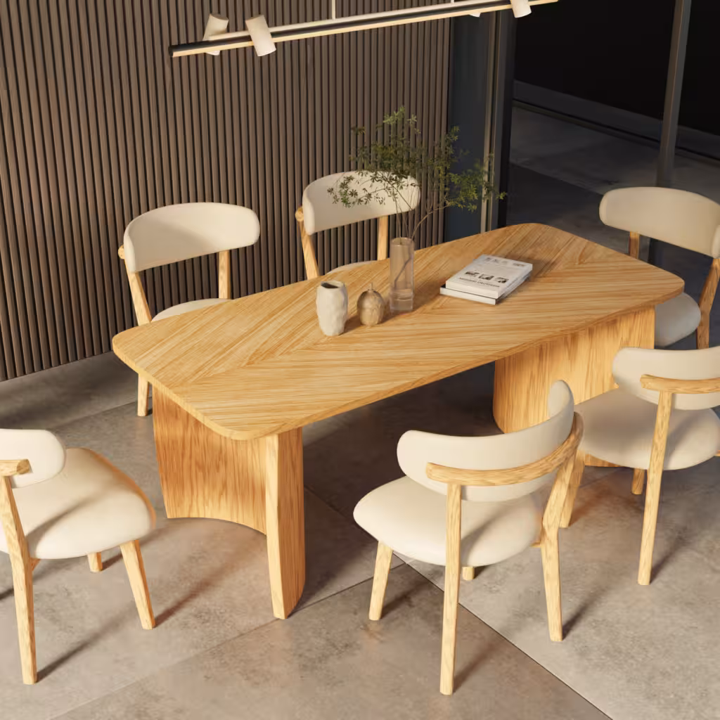 Bộ bàn ăn gia đình 06 ghế 1 bàn Chillon M4H