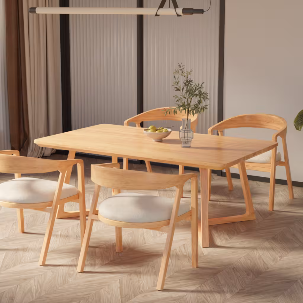 Bộ bàn ăn 4 ghế Bryona- Chất liệu gỗ sồi - Thiết kế đẹp mắt