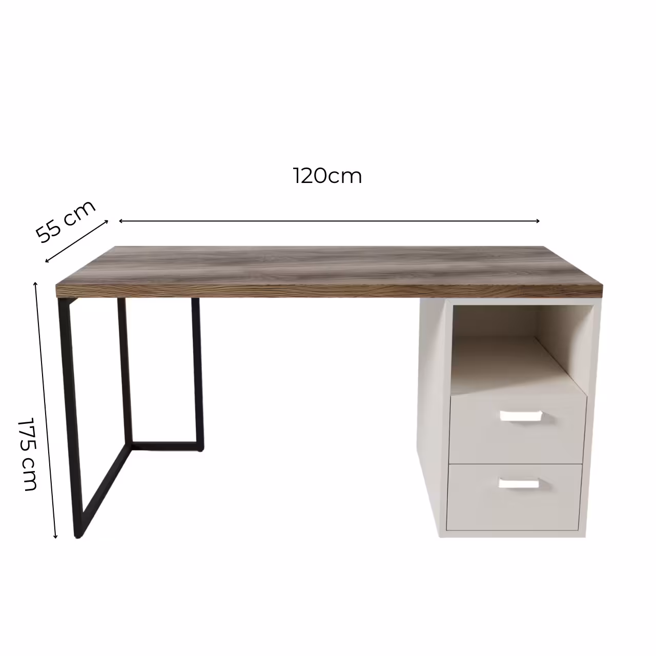 Bàn làm việc kèm hộc Gray- Gỗ MDF phủ Melanin chống trầy