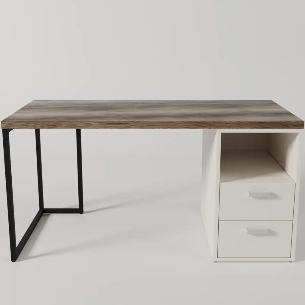 Bàn làm việc kèm hộc Gray- Gỗ MDF phủ Melanin chống trầy