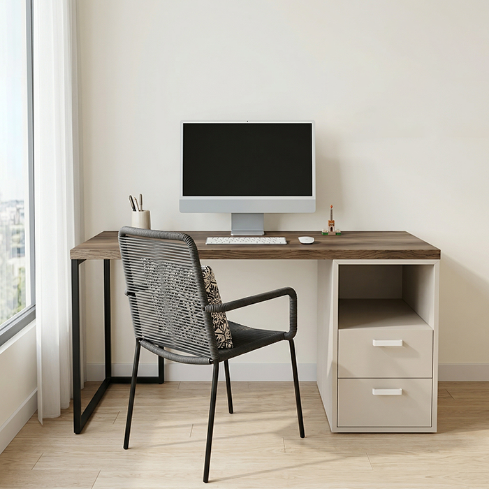 Bàn làm việc kèm hộc Gray- Gỗ MDF phủ Melanin chống trầy