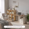 Bàn làm việc kèm hộc Gray- Gỗ MDF phủ Melanin chống trầy