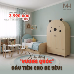 Tủ quần áo trẻ em Teddy Luxe M4H