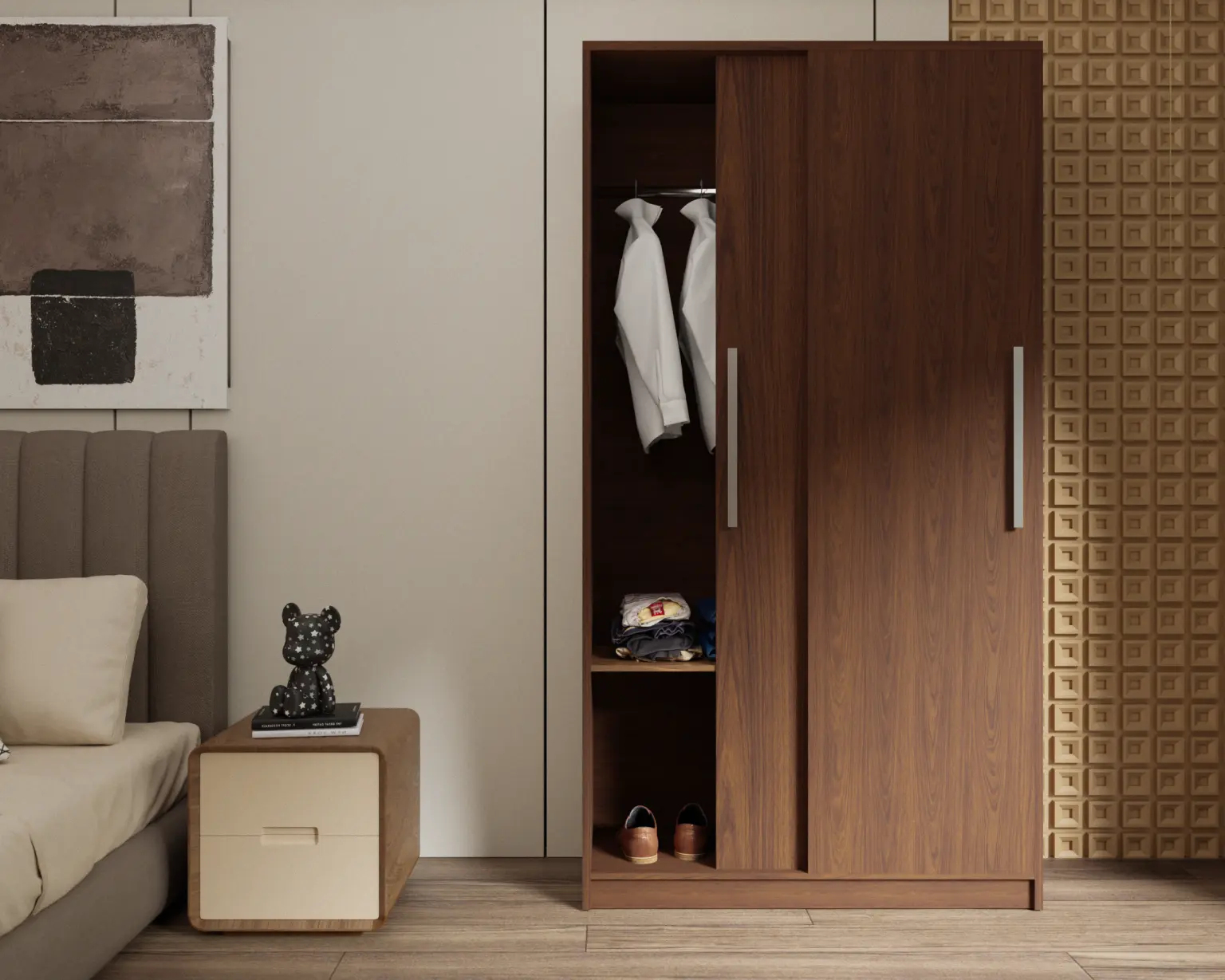 Tủ quần áo Velora MDF chống ẩm, màu sắc hiện đại