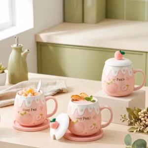Ly Cốc Sứ Yummy - Hồng