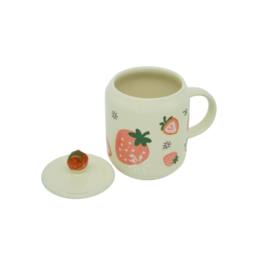 Ly Cốc Sứ Strawberry – Hồng – 300ml
