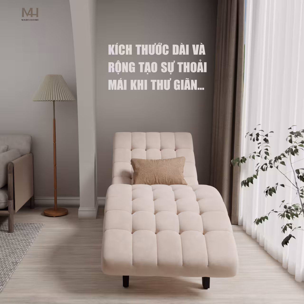 Ghế thư giãn Serene- Khung gỗ dầu, nệm cao cấp ôm trọn cơ thể.