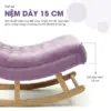 Ghế thư giãn Horizon màu tím – Ghế bập bênh cao cấp gỗ thông nhập khẩu, vải nhung mềm mịn