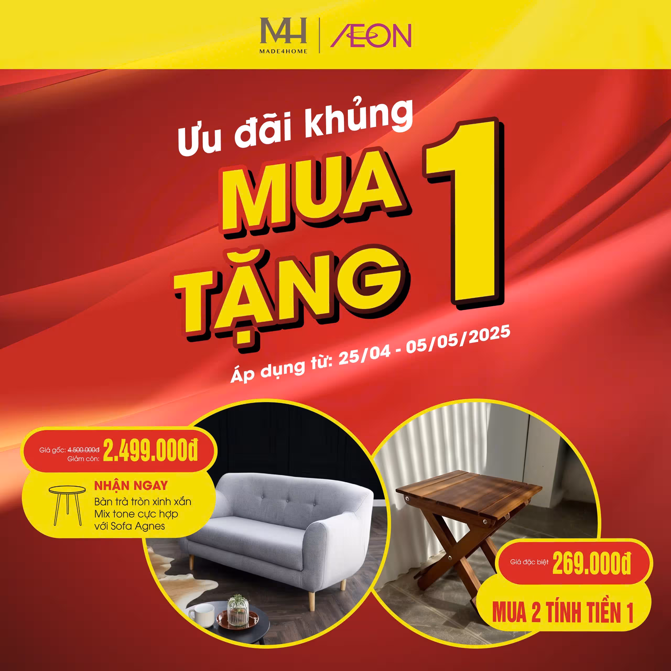 Ưu Đãi Nội Thất Lễ 30/4 tại Aeon Mall | Giảm đến 50% cùng M4H