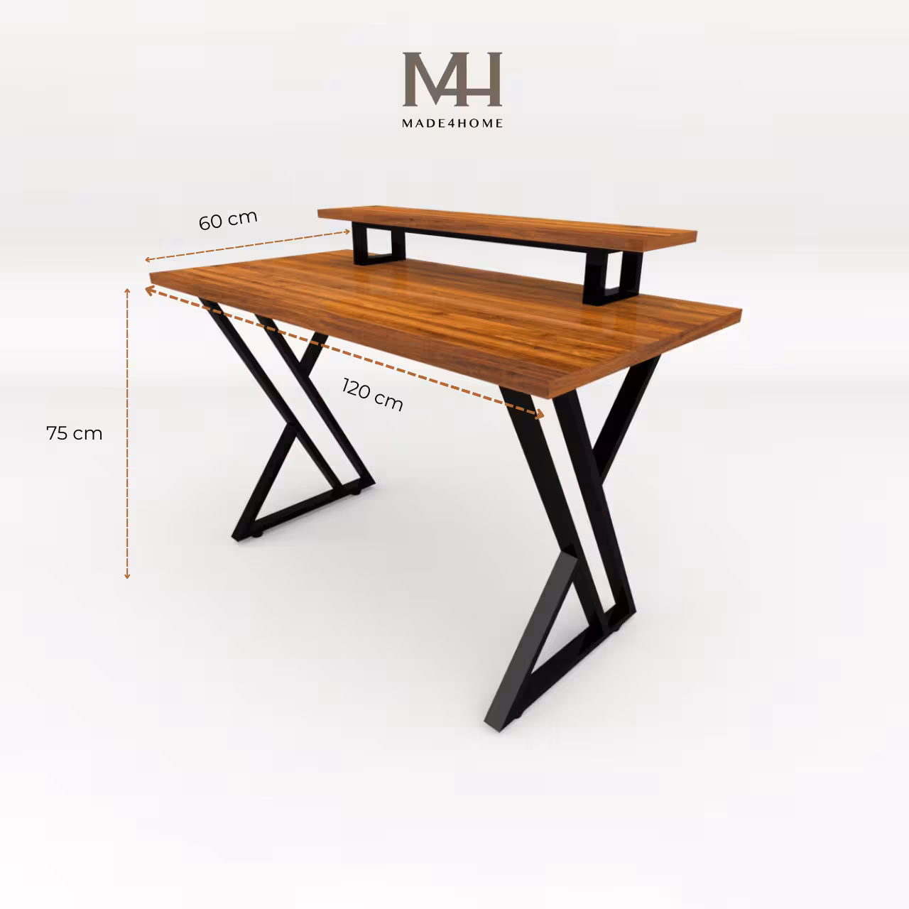 Bàn Làm Việc Bricen Gỗ MDF Chân Sắt – Thiết Kế Hiện Đại, Có Kệ Laptop