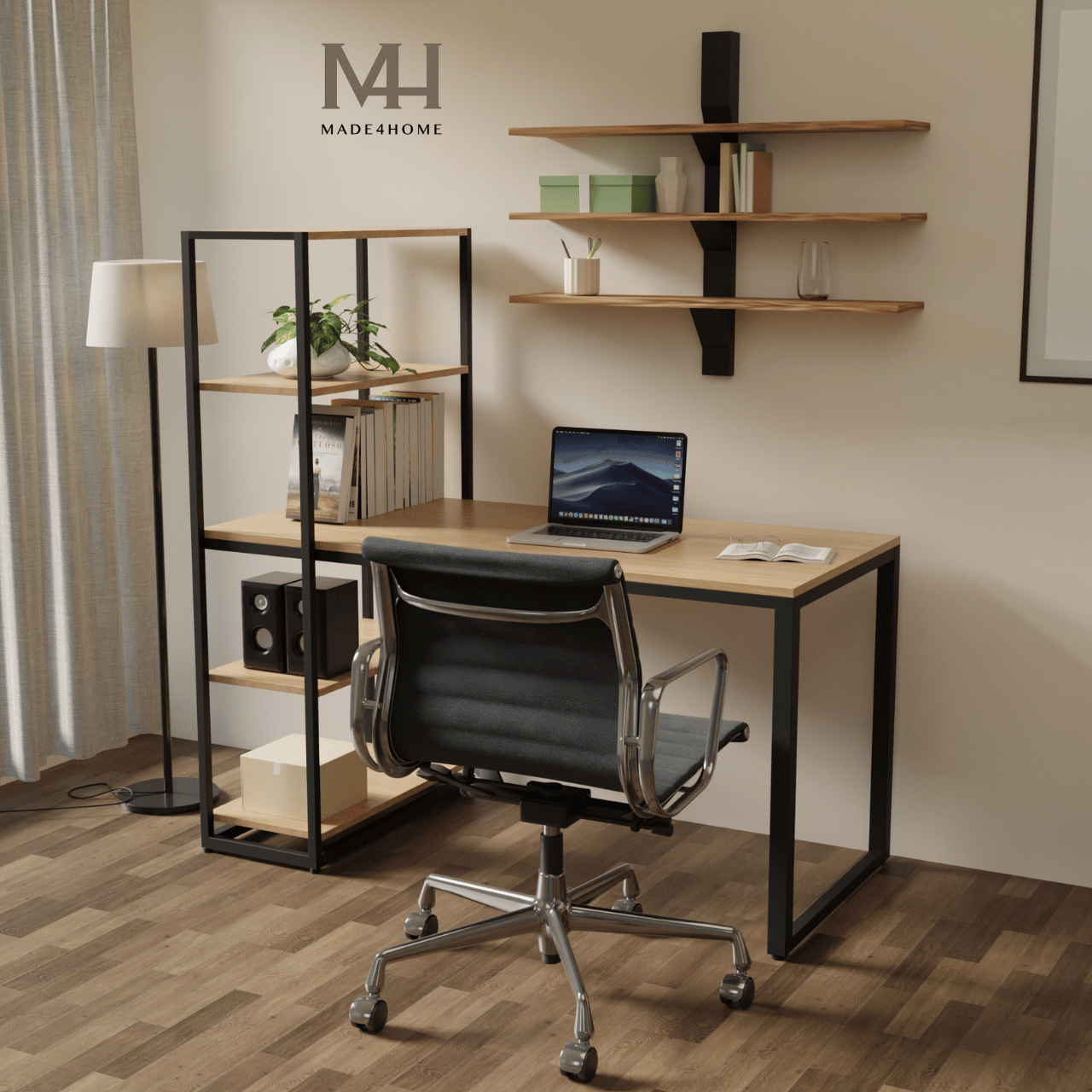 Bàn Làm Việc Lymon – Gỗ MDF – Chân Sắt Sơn Tĩnh Điện