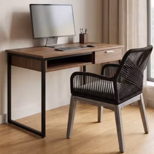 Bàn làm việc Channay gỗ MDF chân sắt – Thiết kế đơn giản hiện đại