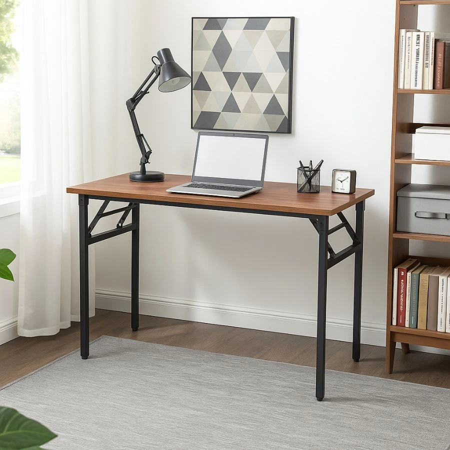 Bàn Làm Việc Gấp Gọn Bruno 120×60 – Có 2 màu Thiết Kế Tiện Lợi, Chân Sắt Chắc Chắn, Mặt Gỗ MDF Cao Cấp