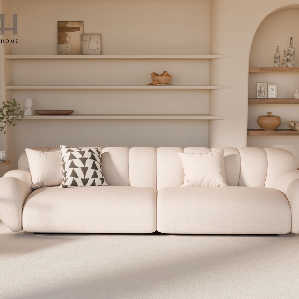 Sofa Cosyne – Sofa vải nhung bền đẹp, form dáng hiện đại, khung gỗ chắc chắn