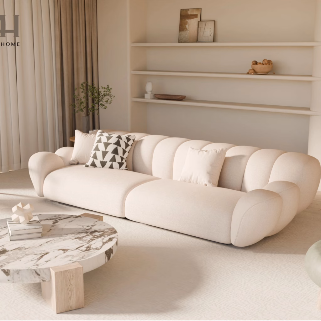 Sofa Cosyne – Sofa vải nhung bền đẹp, form dáng hiện đại, khung gỗ chắc chắn