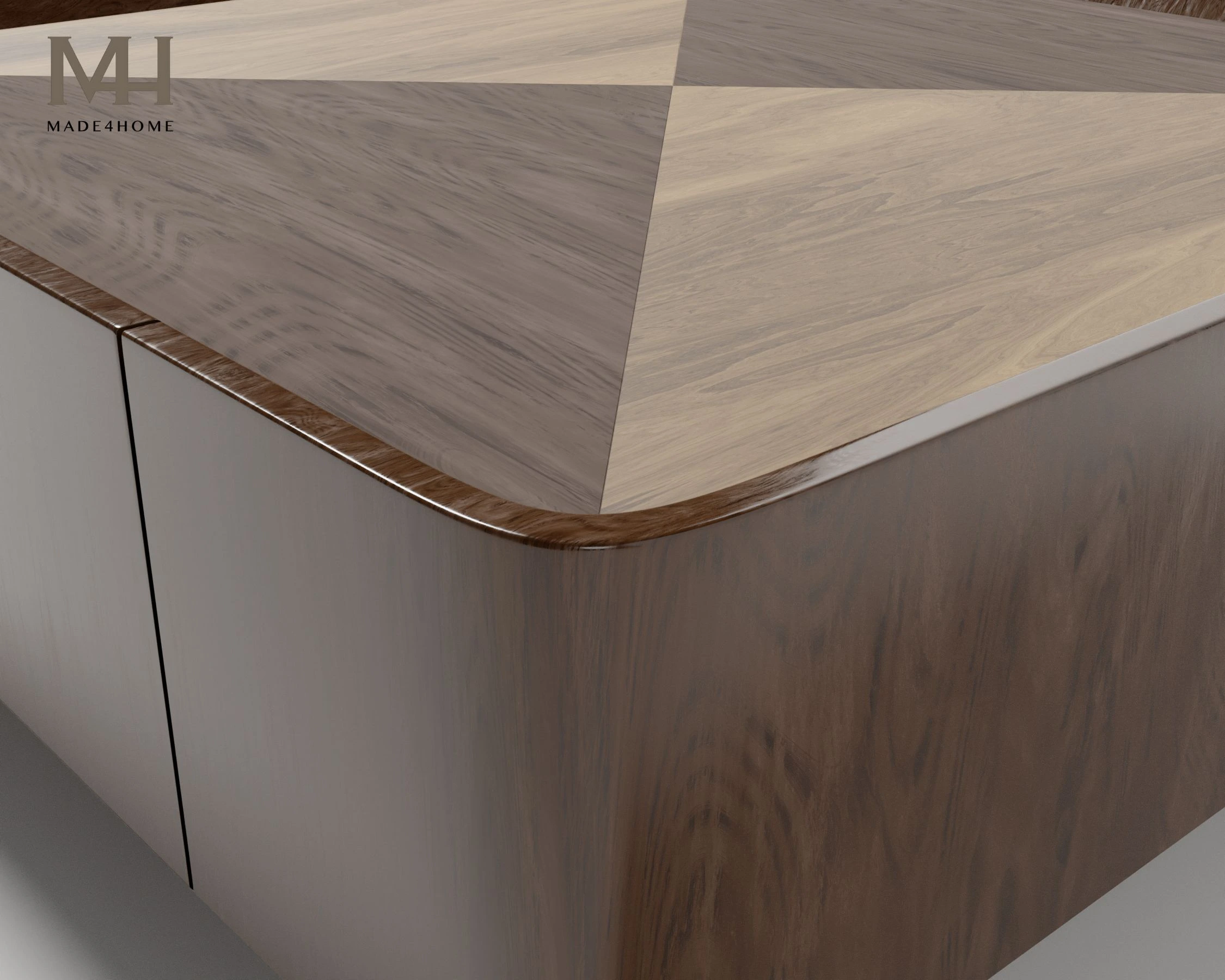 Bàn Trà Glovia Gỗ Veneer Óc Chó – Thiết Kế Hiện Đại, Bo Góc An Toàn
