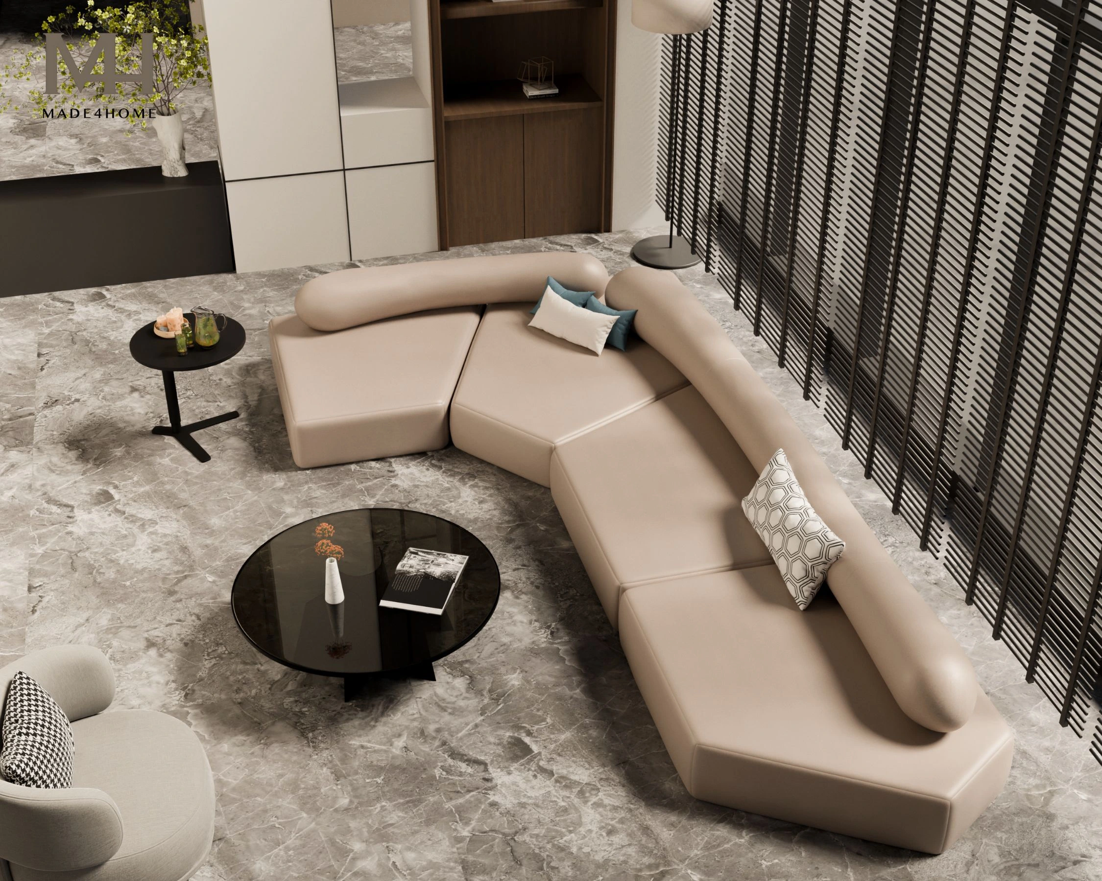 SOFA L-ART – Tuyệt Tác Sofa Góc L Da Cao Cấp – Thiết kế độc đáo