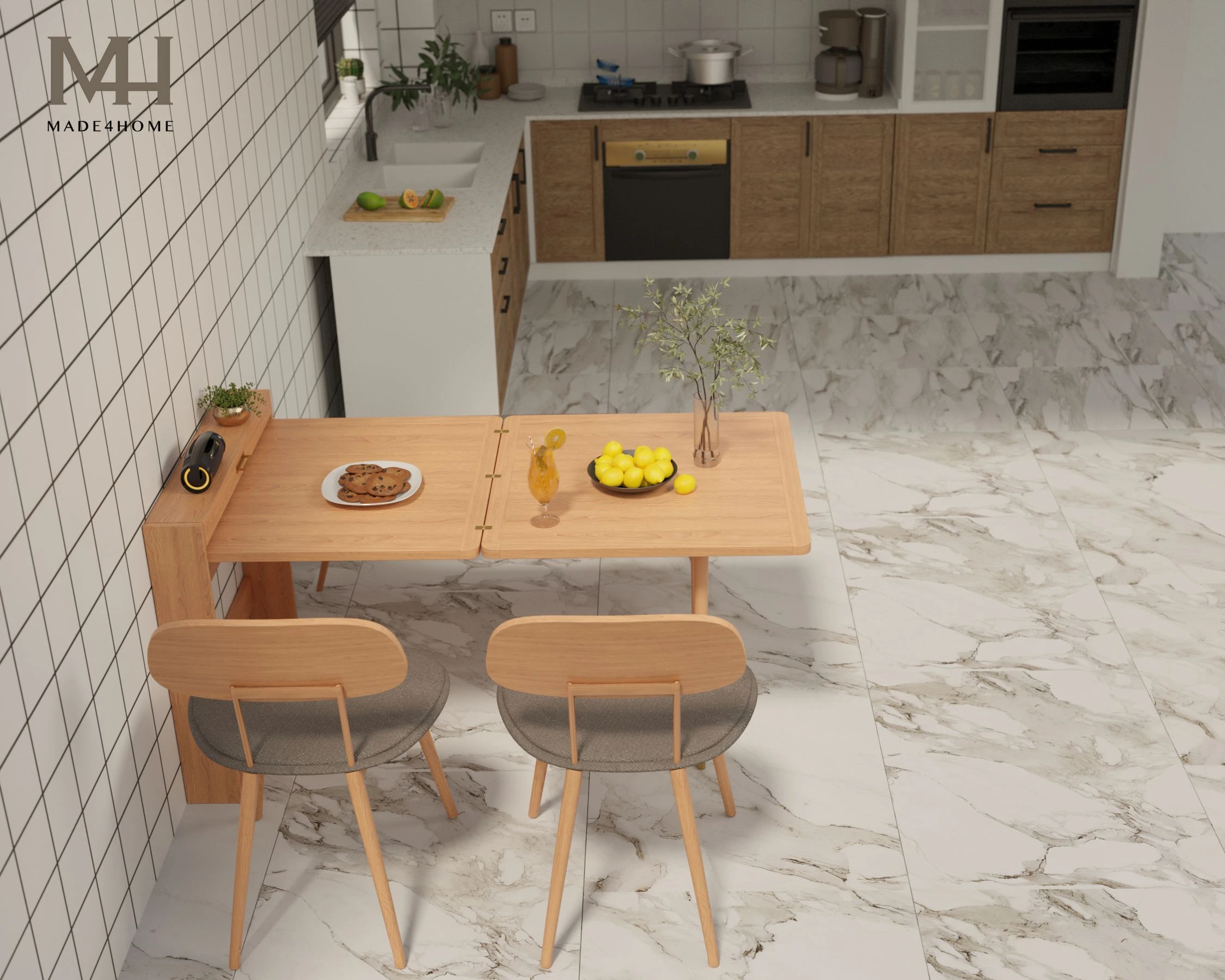 bộ bàn ăn gỗ tự nhiên Lyria