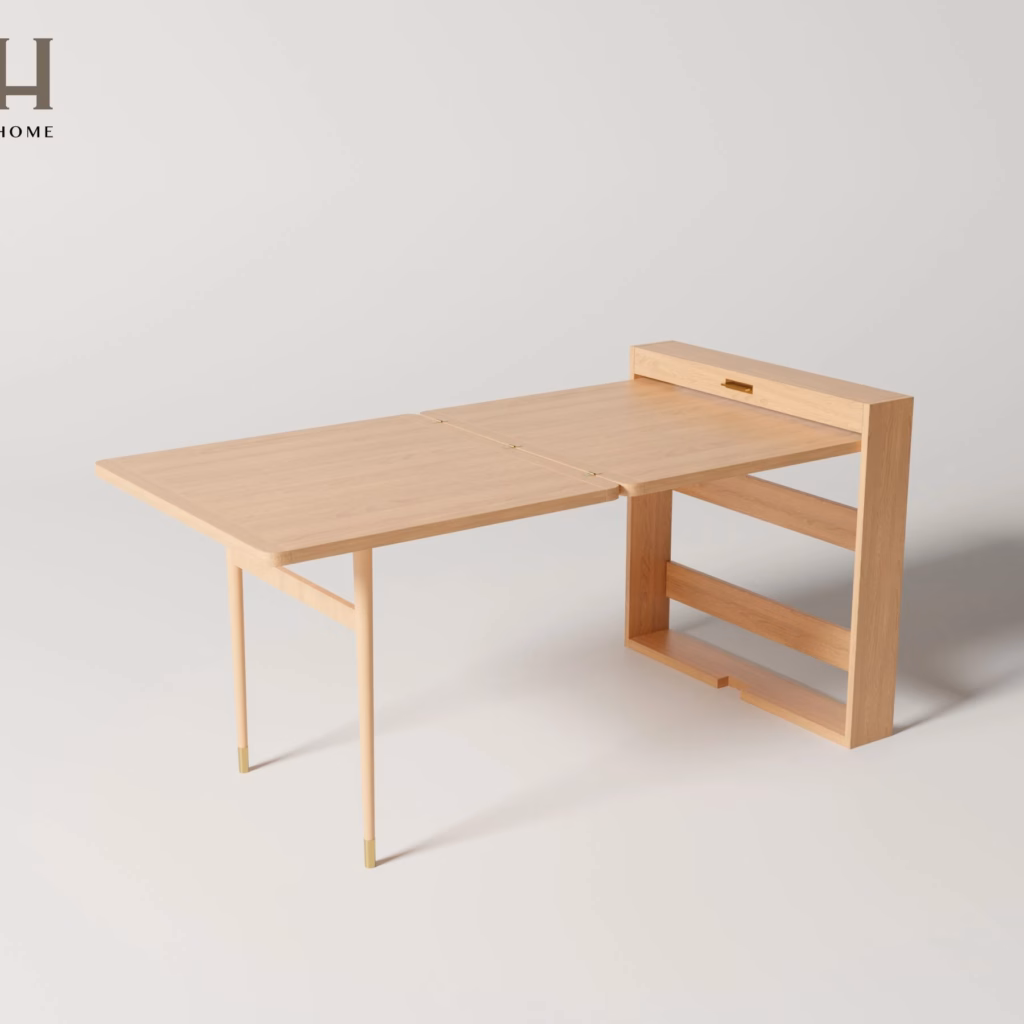 Bộ bàn ăn gỗ tự nhiên Lyria – Nhỏ gọn, tinh tế cho gia đình 3–4 người