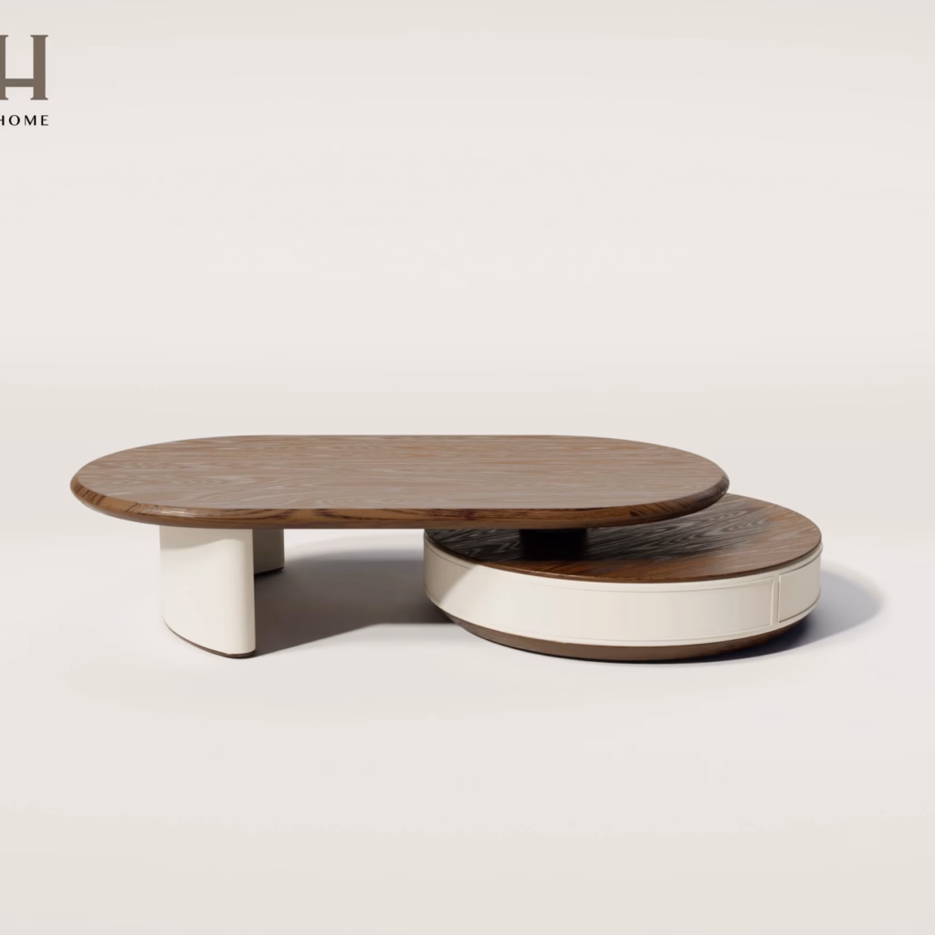 Bàn trà MOIRA- Gỗ Veneer thiết kế đa tầng tinh tế cho phòng khách hiện đại